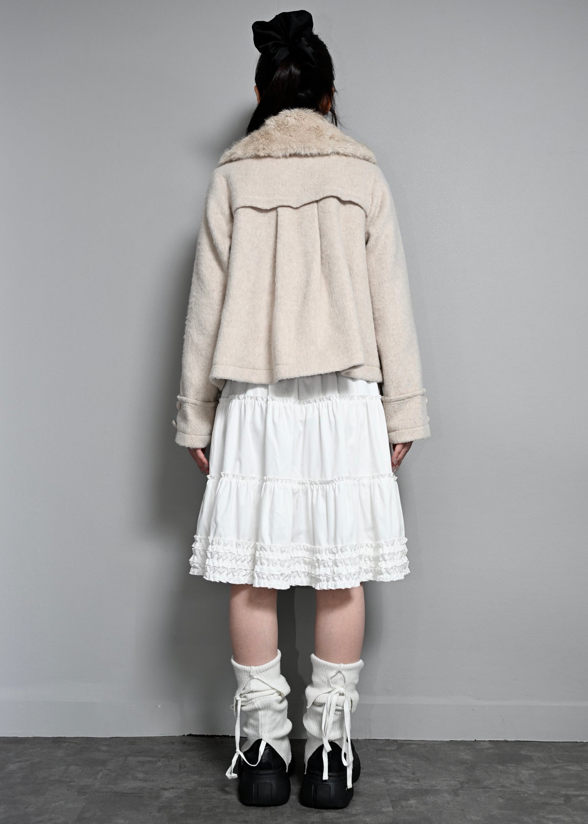 grace fur collar wool coat