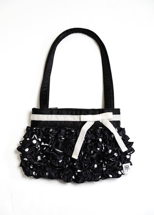ribbon ruffle satin bag