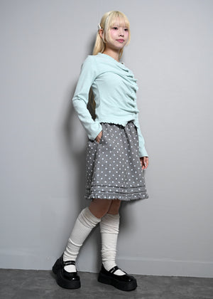 button frill wool dot skirt