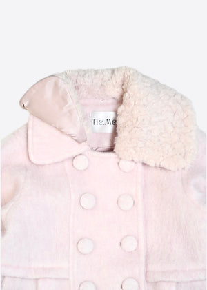 grace fur collar wool long coat
