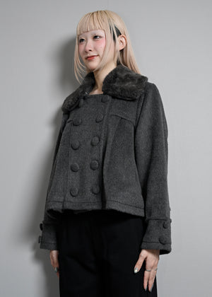 grace fur collar wool coat