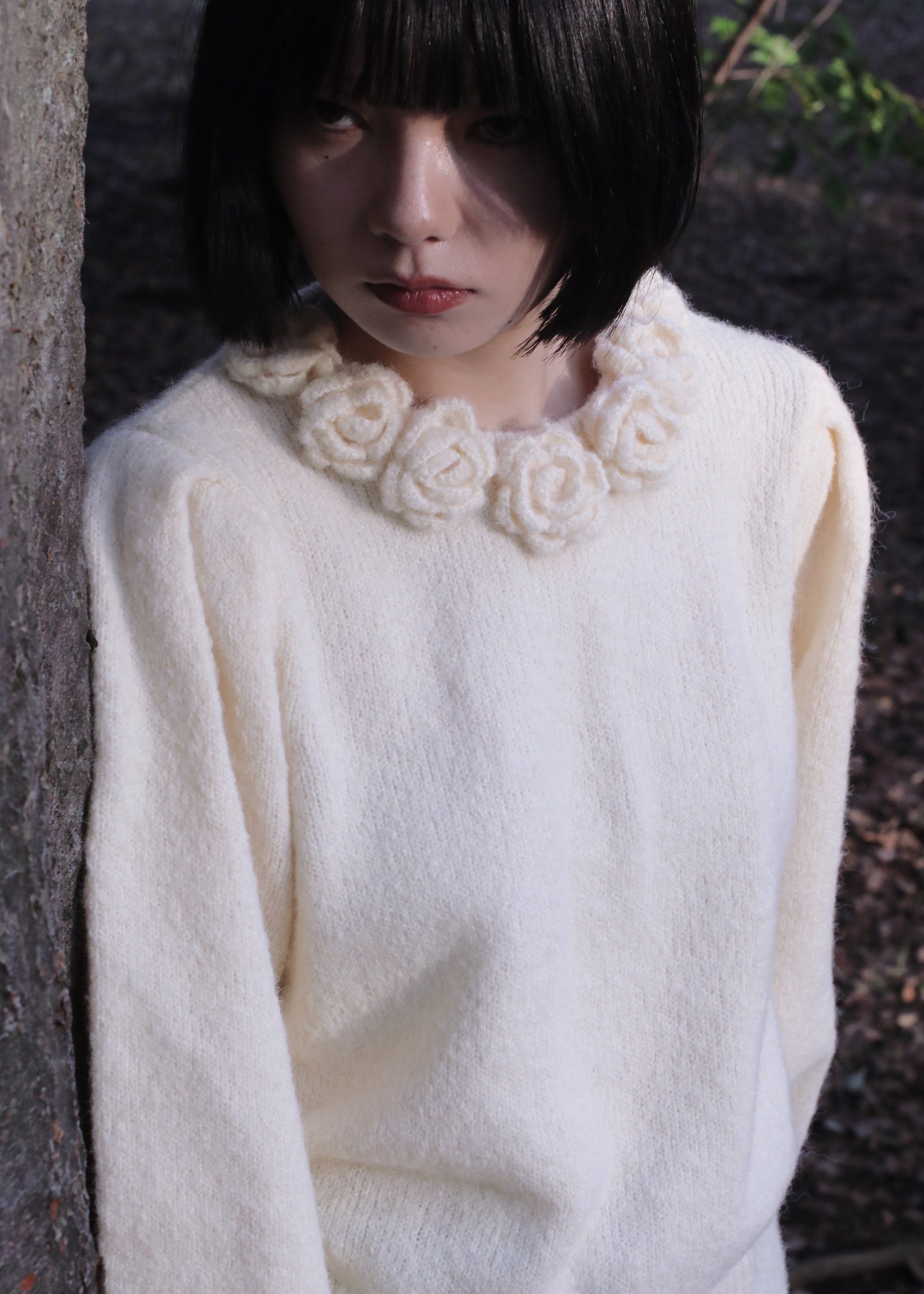 rose necklace sweater