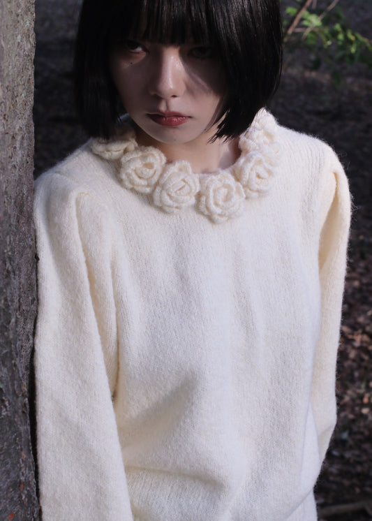 rose necklace sweater