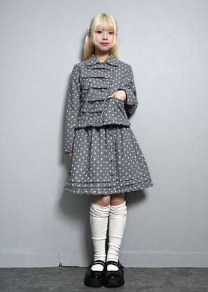 button up wool dot jacket
