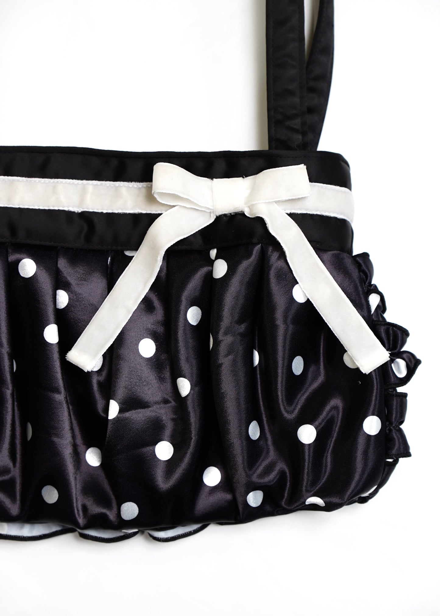 ribbon ruffle satin bag