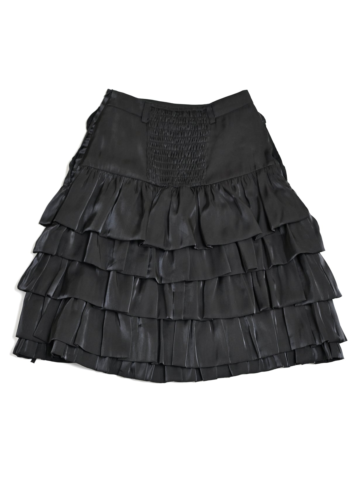 cargo frill shimmer tiered skirt