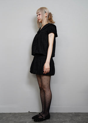 cotton dot stitch sailor blouse