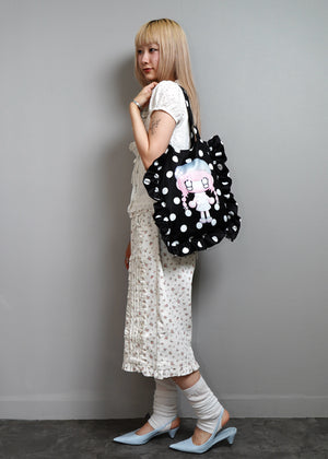 【HUHUEE】gallery girl satin frill bag