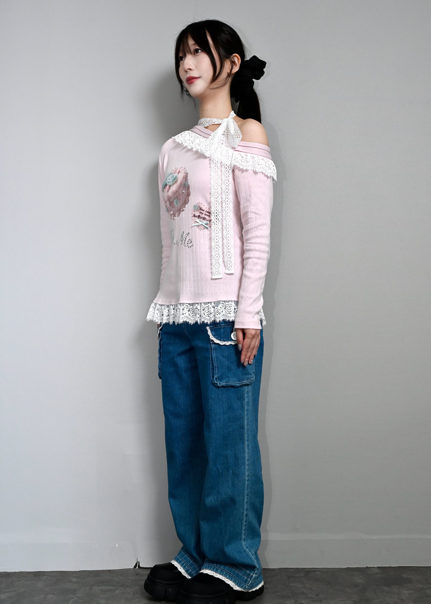【8月下旬発送】「You need my love.」Lace-up Tee