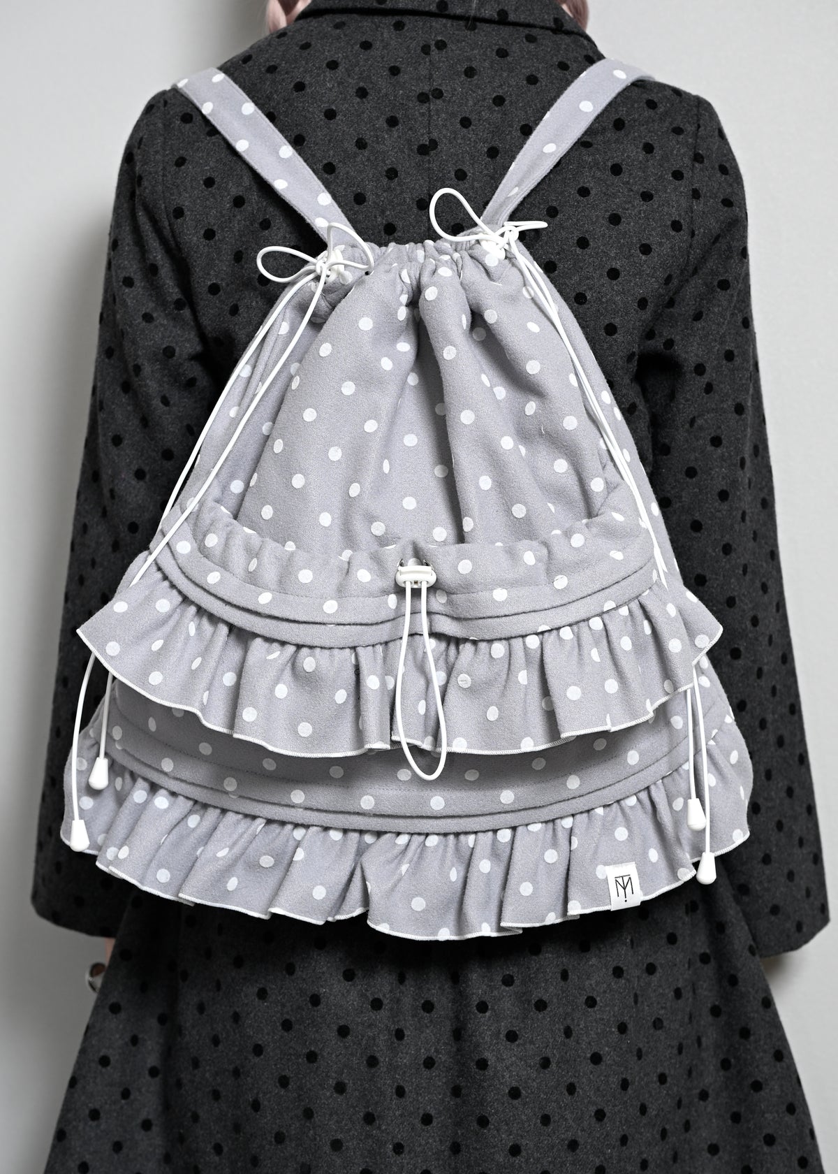 velvet dot woolly frill knapsack