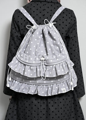 velvet dot woolly frill knapsack