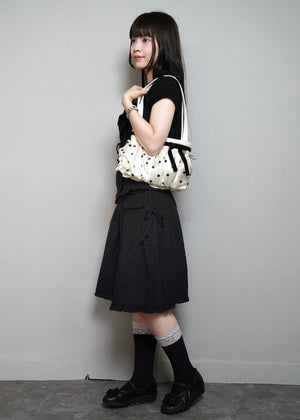 ribbon ruffle satin bag