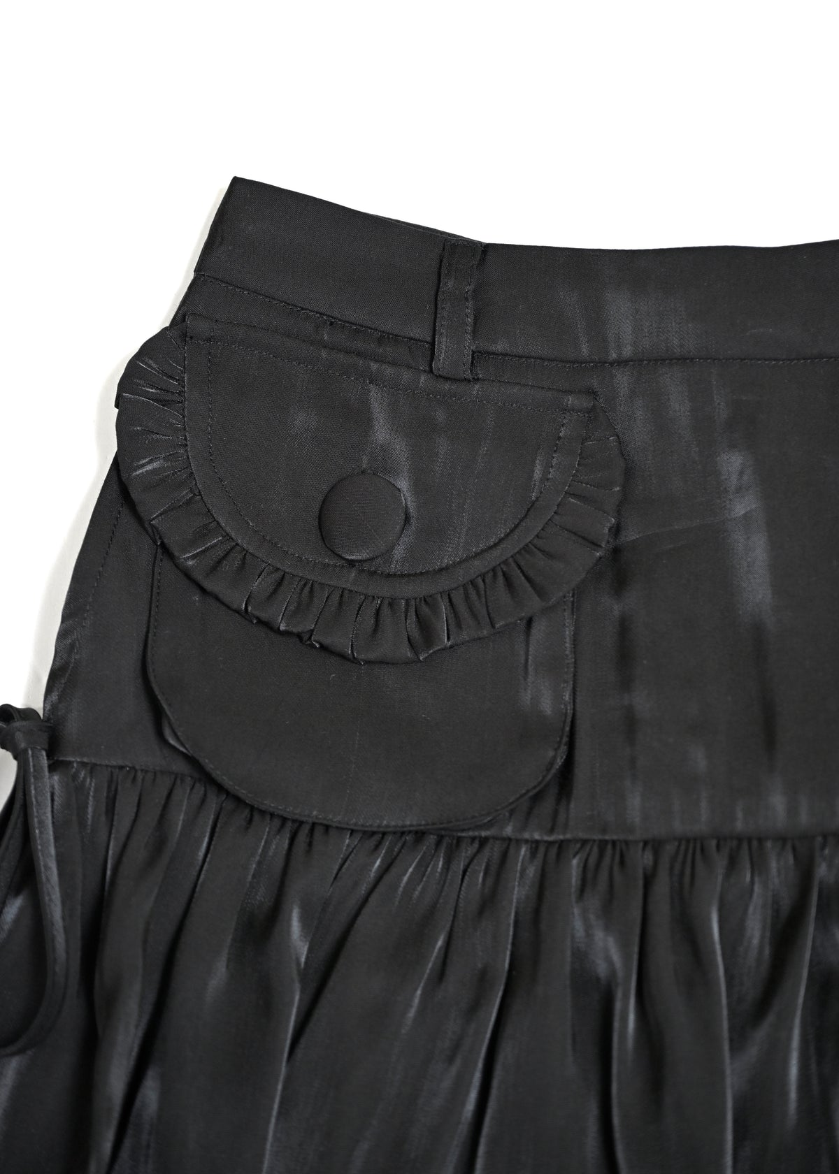 cargo frill shimmer tiered skirt