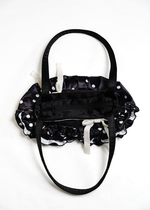 ribbon ruffle satin bag