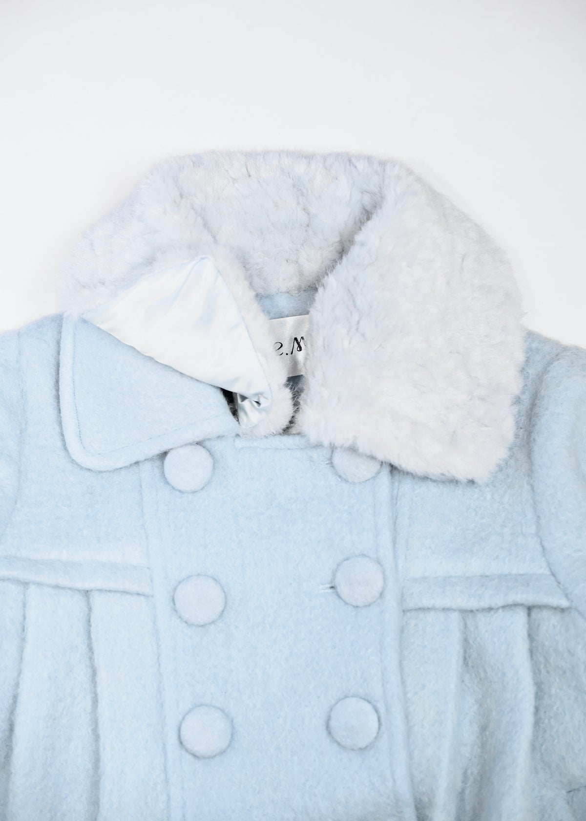 grace fur collar wool long coat