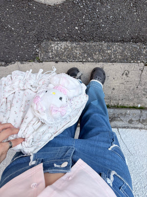 flower waffle frill knapsack
