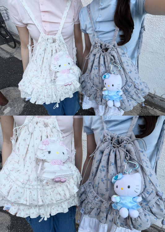 【予約販売】flower waffle frill knapsack