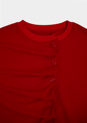 【10月上旬発送】button up sweatshirt 2025-RED
