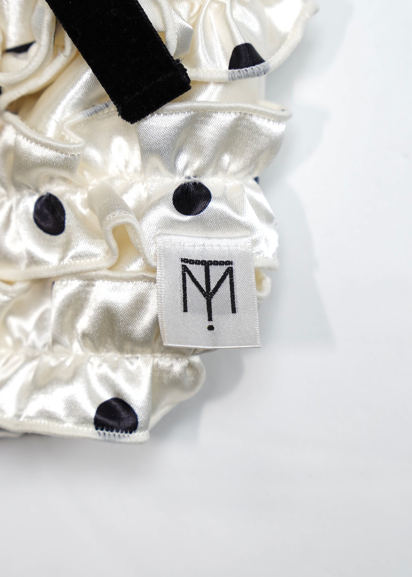 ribbon ruffle satin bag