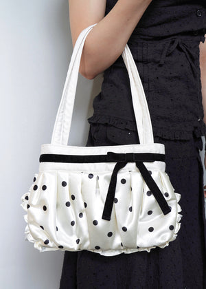 ribbon ruffle satin bag