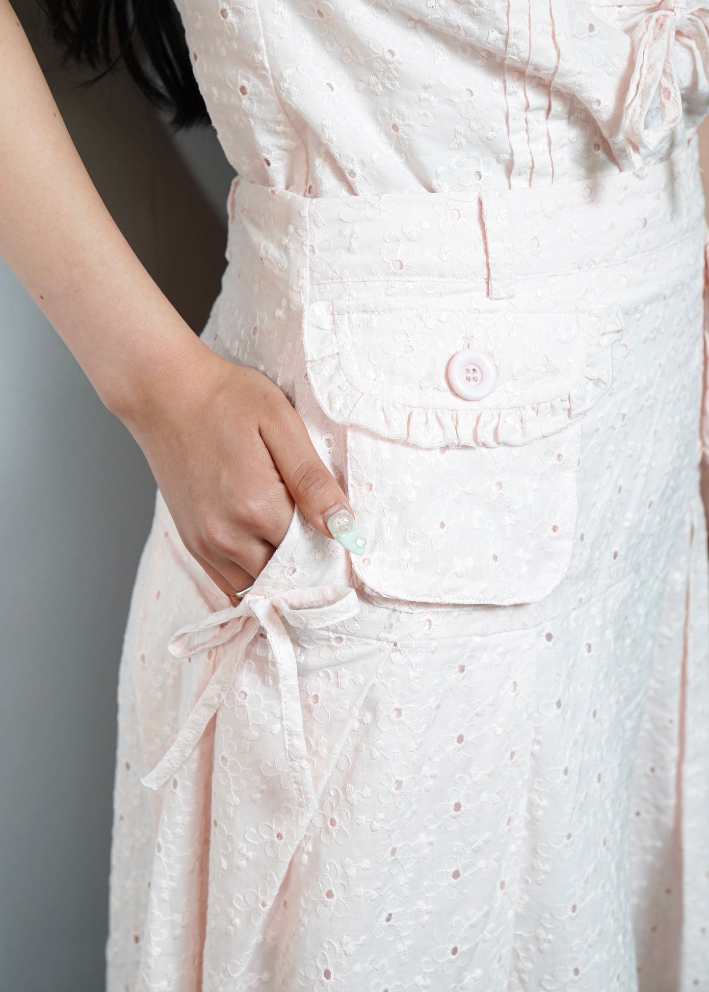 pleated cargo floral skirt