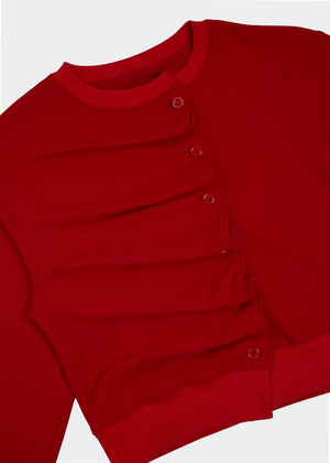 【10月上旬発送】button up sweatshirt 2025-RED
