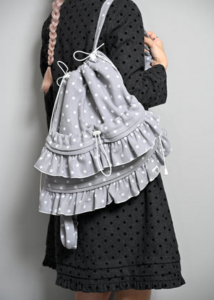 velvet dot woolly frill knapsack