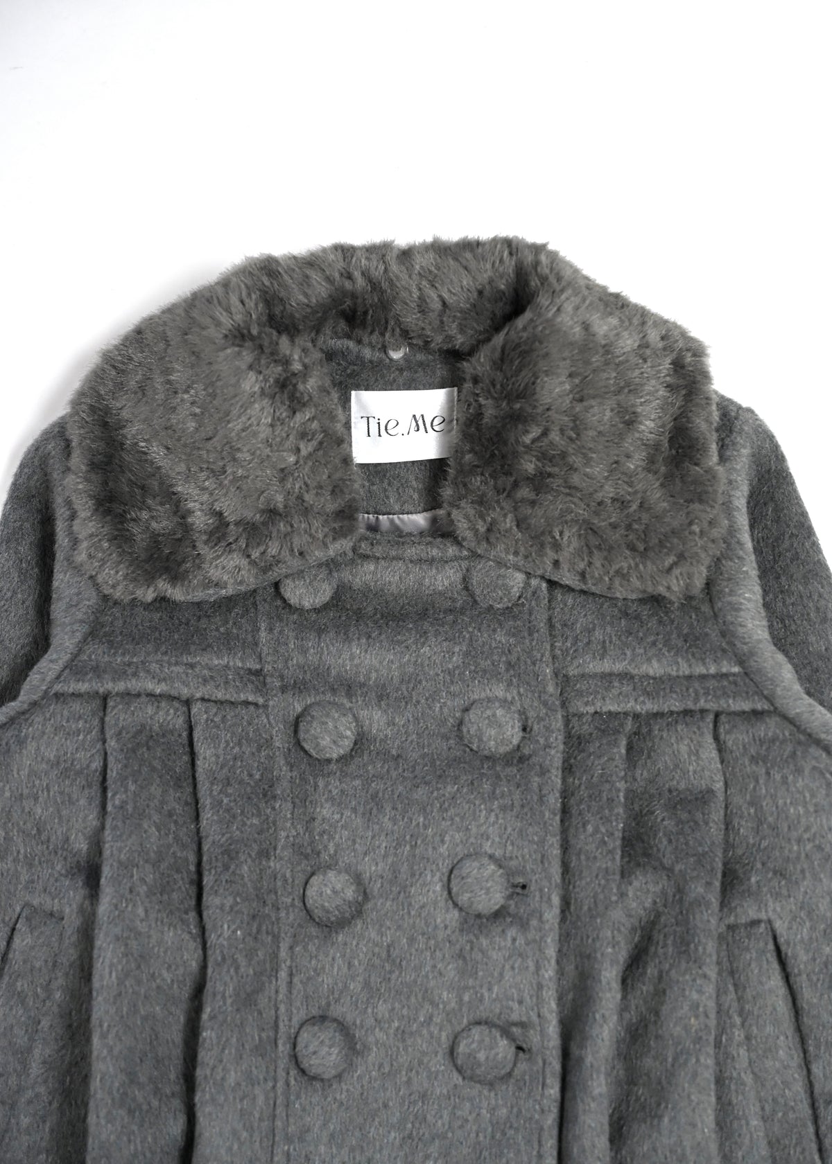 grace fur collar wool long coat