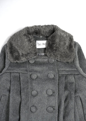 grace fur collar wool long coat