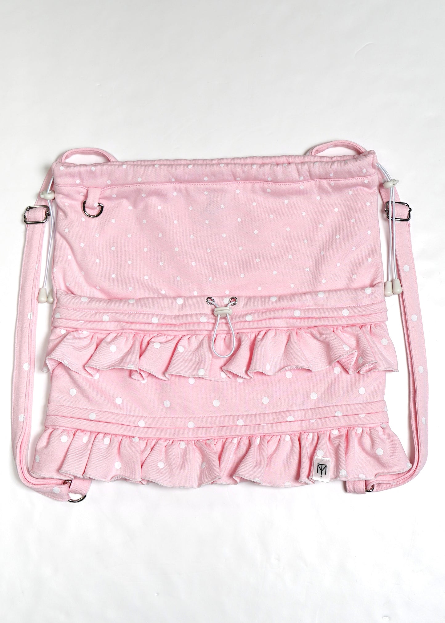 dot frill knapsack-pink&blue