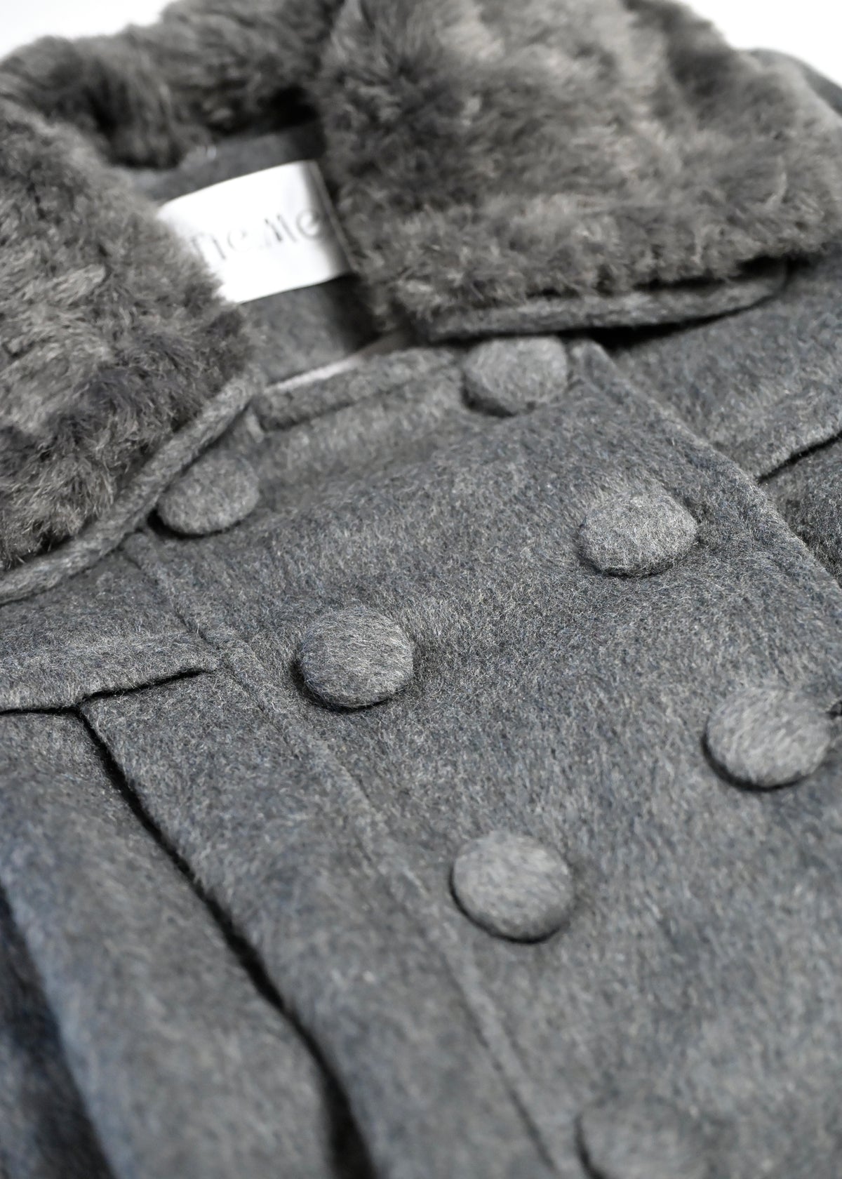 grace fur collar wool long coat