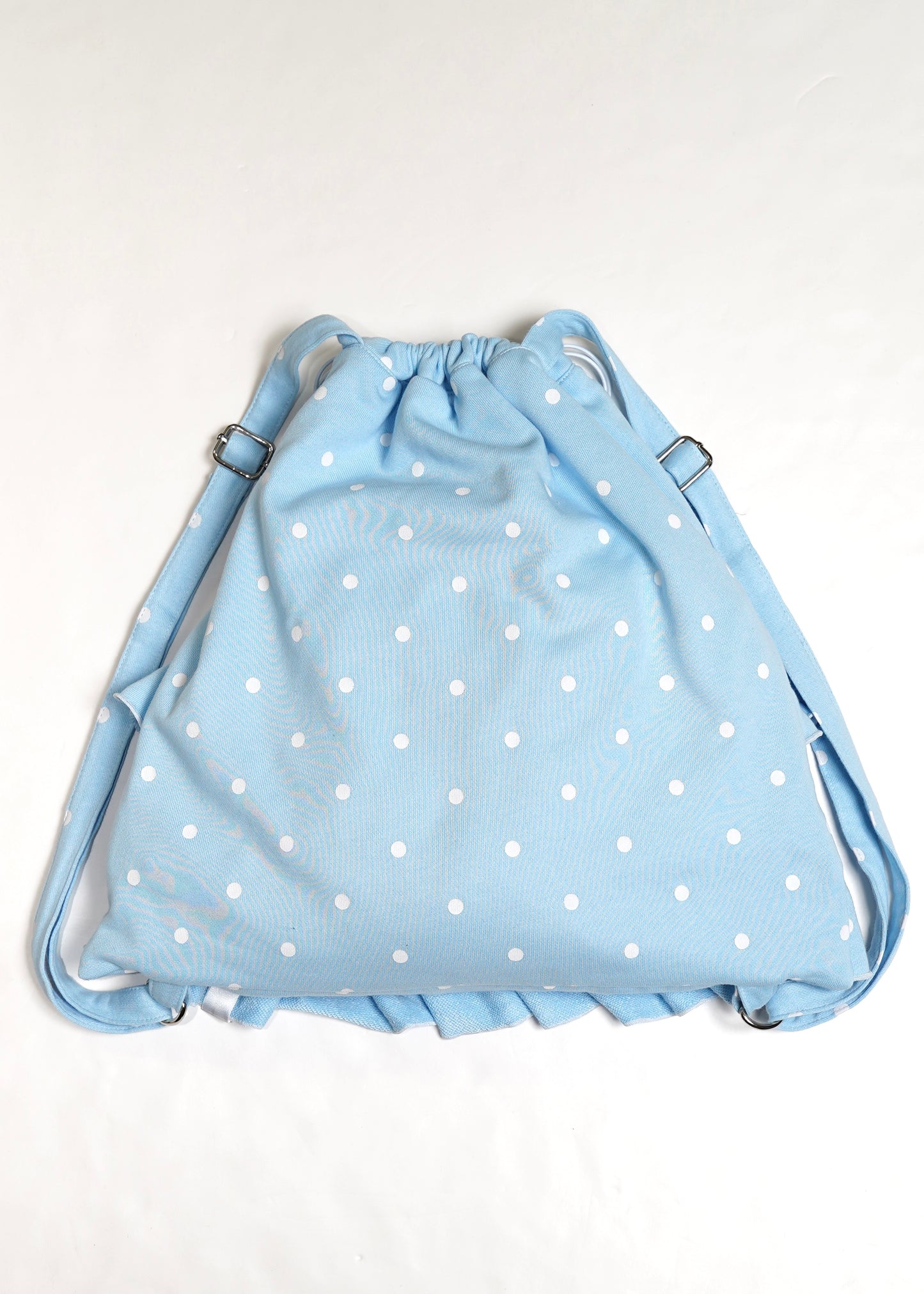 dot frill knapsack-pink&blue