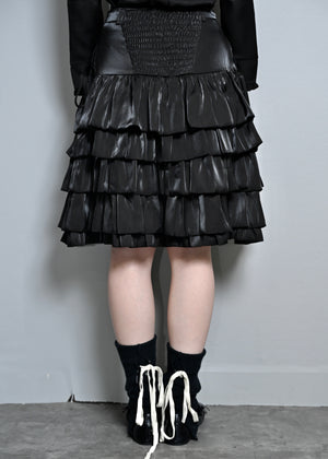 cargo frill shimmer tiered skirt