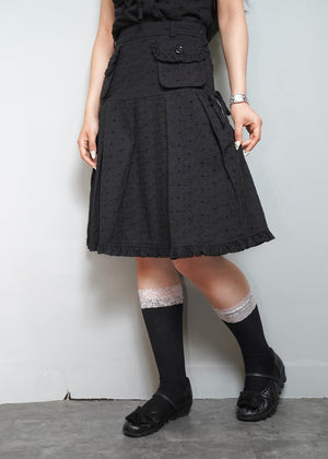 pleated cargo floral skirt