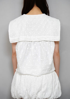 cotton dot stitch sailor blouse