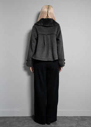 grace fur collar wool coat