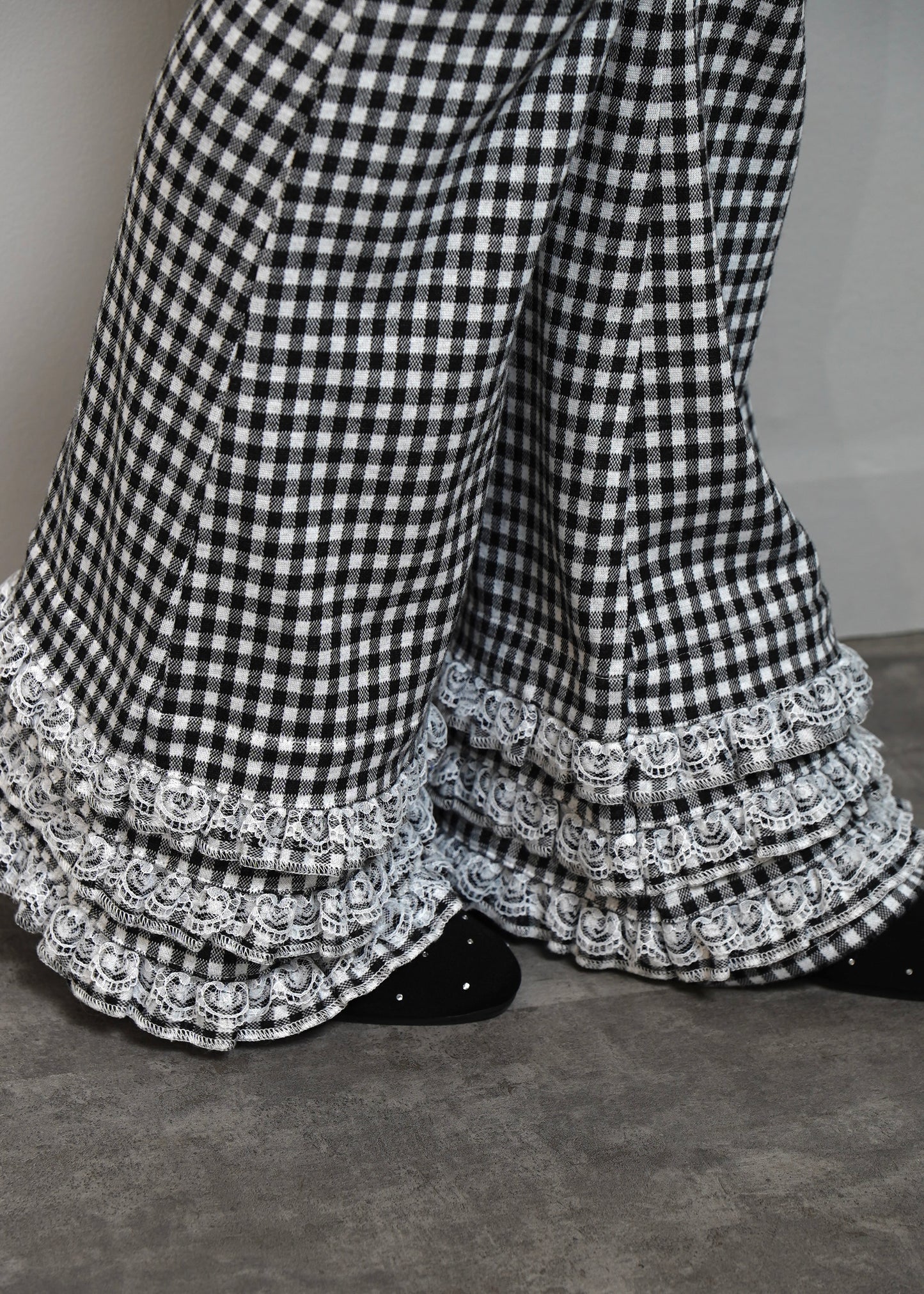 vintage lace gingham pants