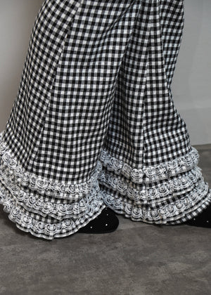 vintage lace gingham pants
