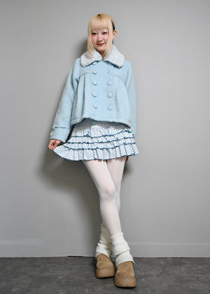 grace fur collar wool coat