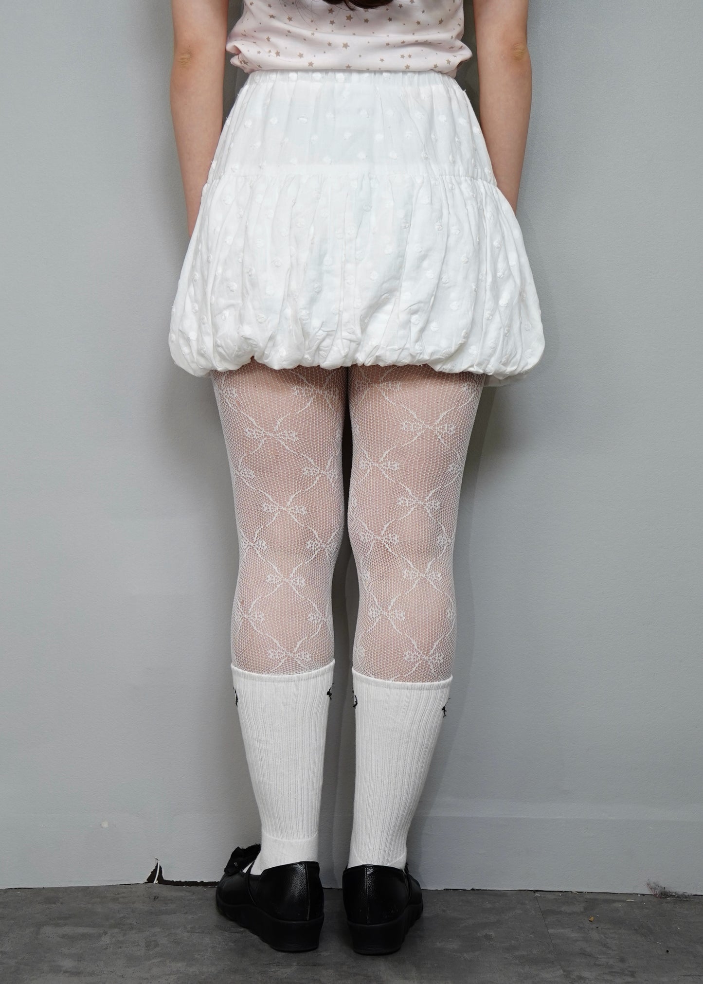 cotton dot stitch balloon skirt