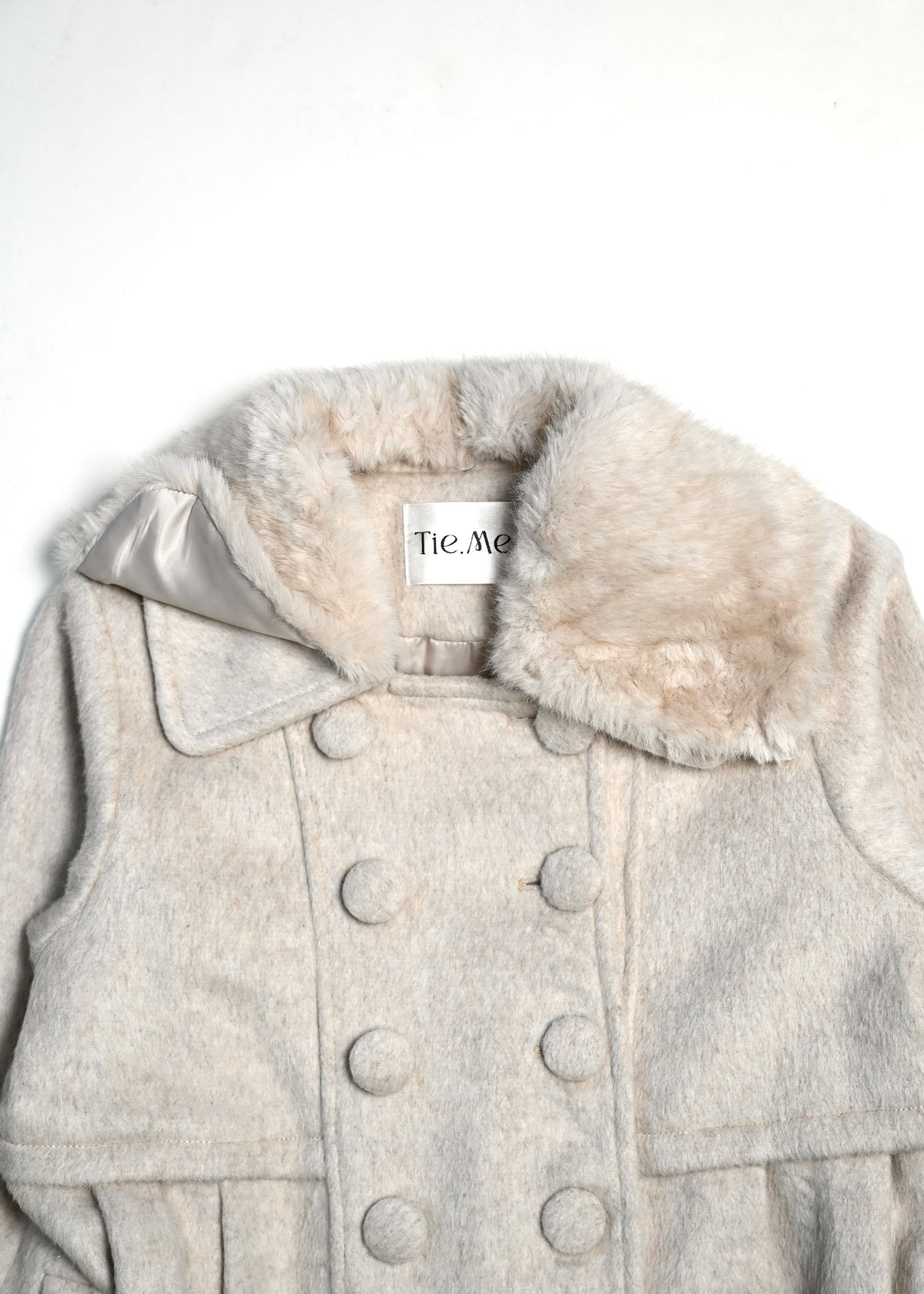 grace fur collar wool long coat