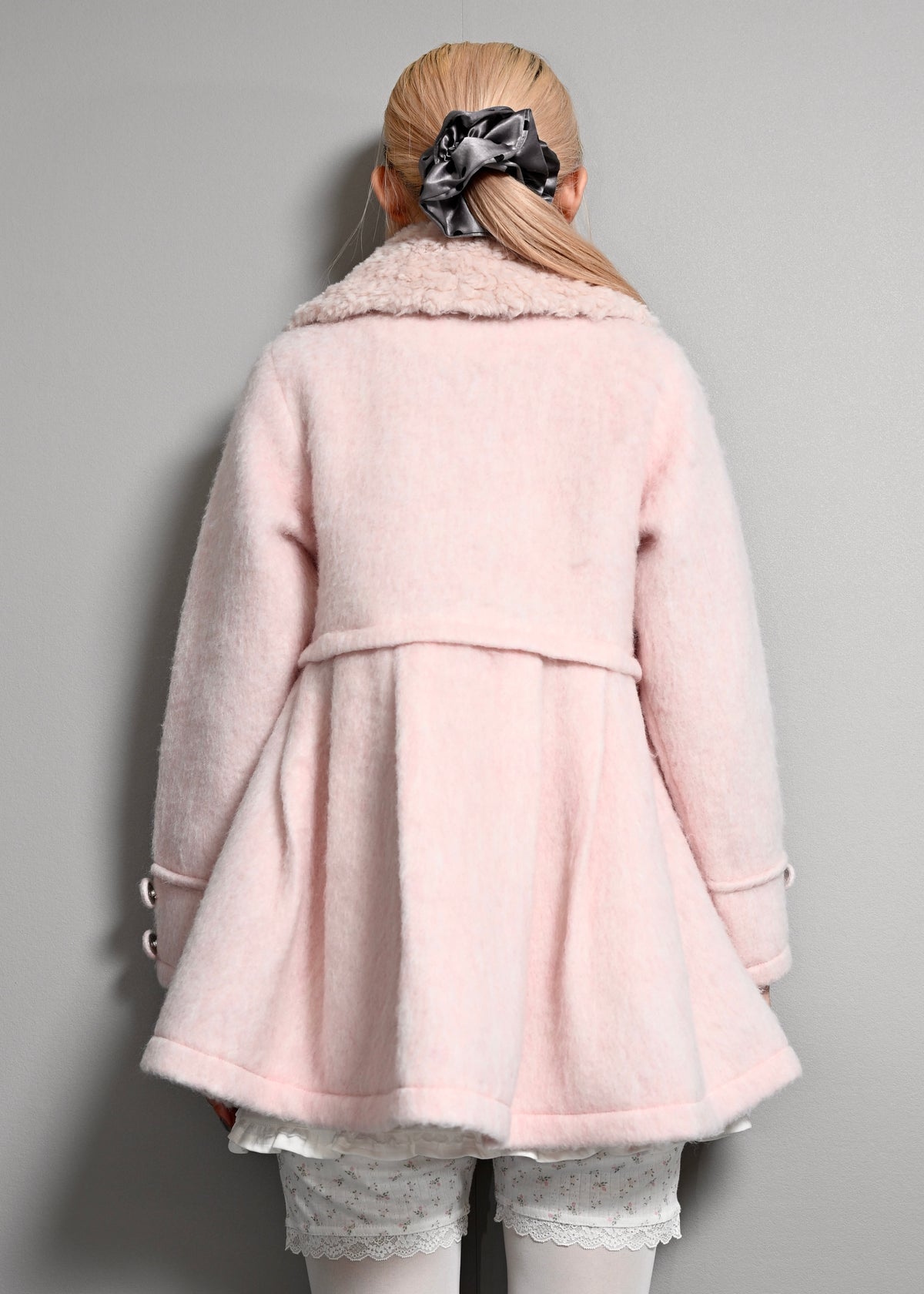 grace fur collar wool long coat