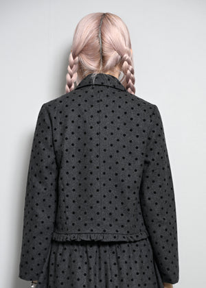 button up wool dot jacket