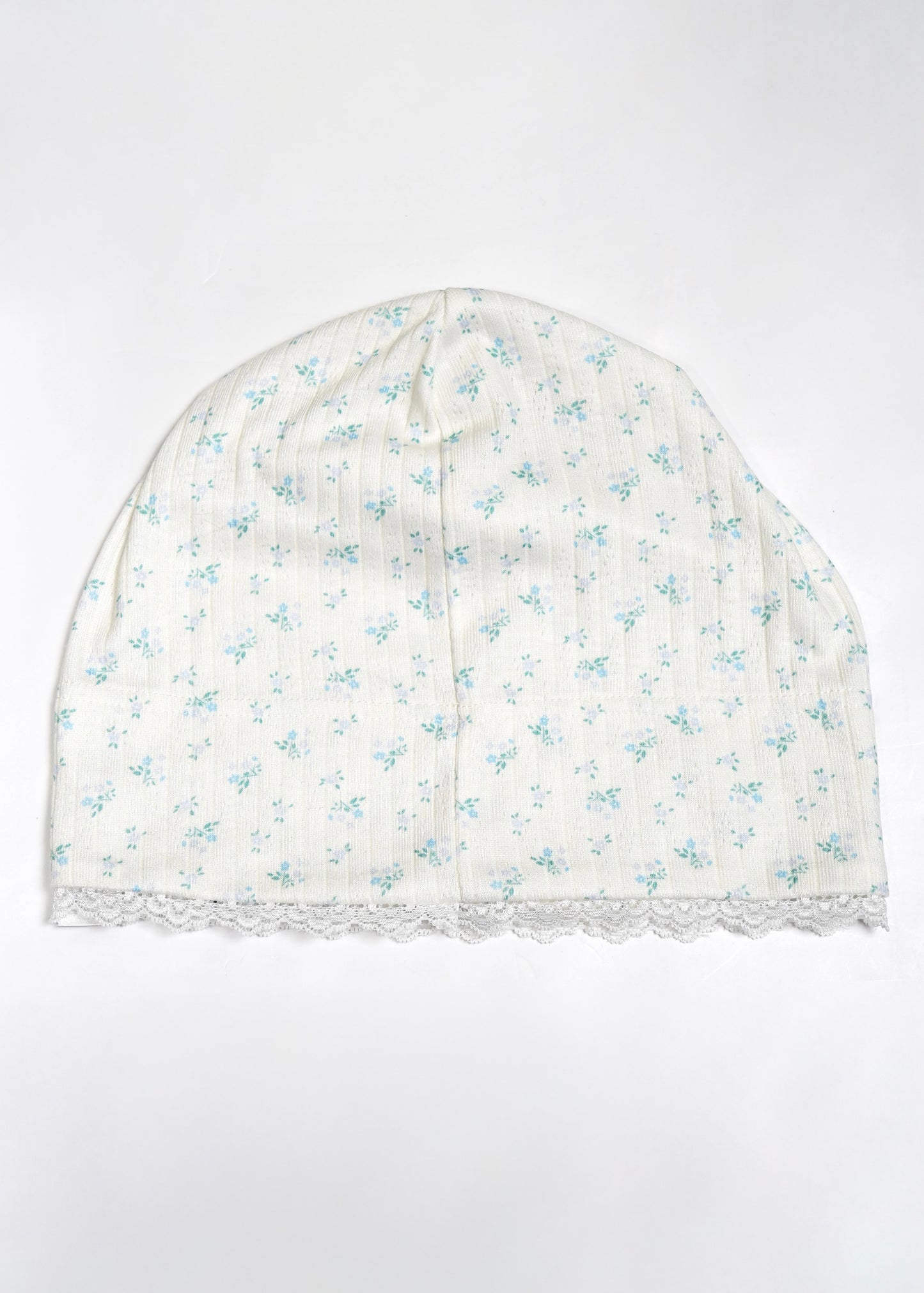 flower button lace beanie