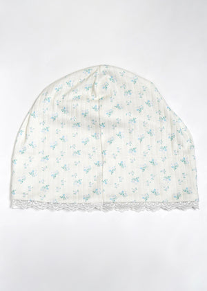 flower button lace beanie