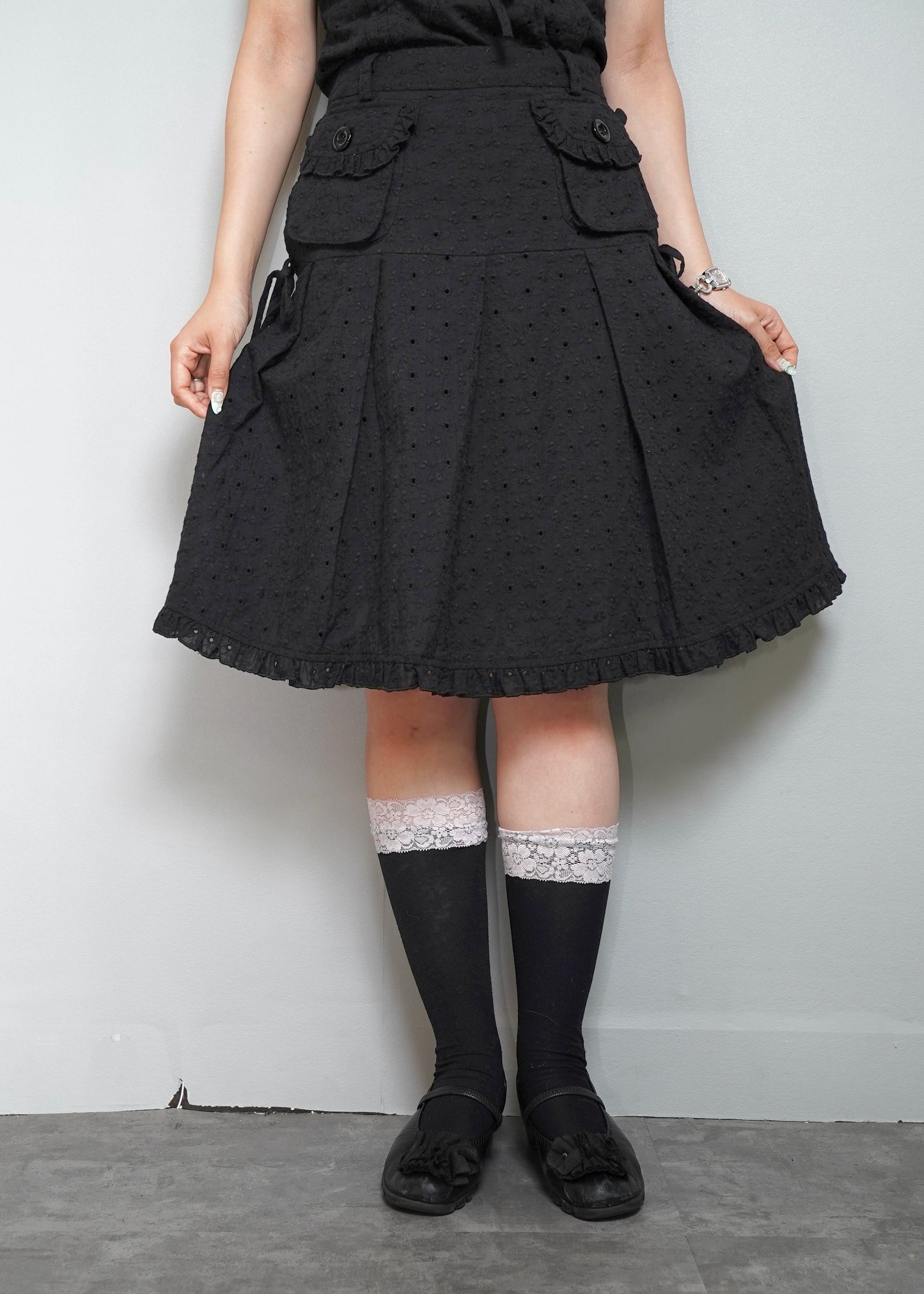 pleated cargo floral skirt