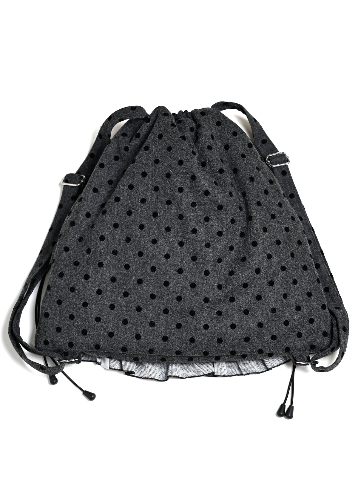 velvet dot woolly frill knapsack