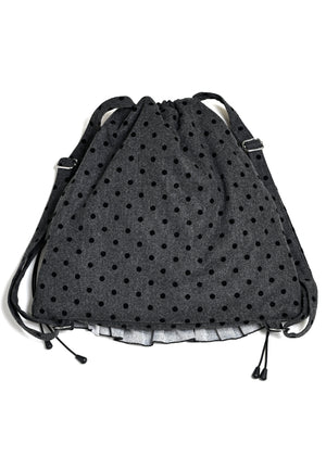 velvet dot woolly frill knapsack