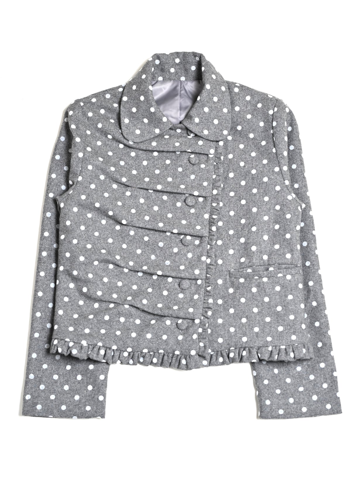 button up wool dot jacket