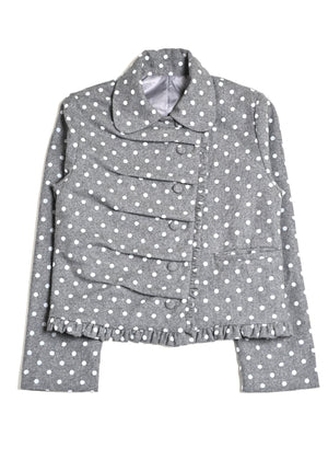 button up wool dot jacket